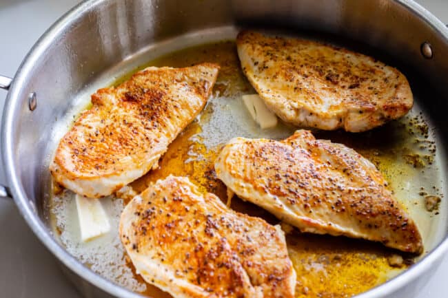 pan seared chicken cutlets.