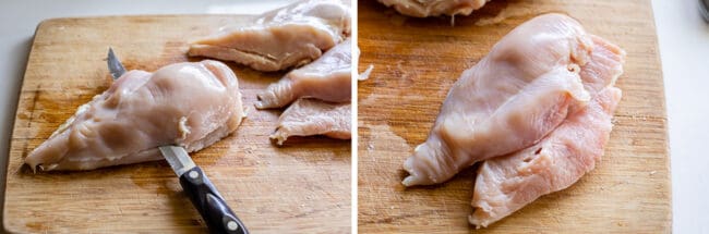 how to slice chicken breasts into cutlets