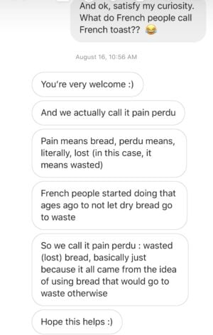 text description of what French bread translates to: Lost bread