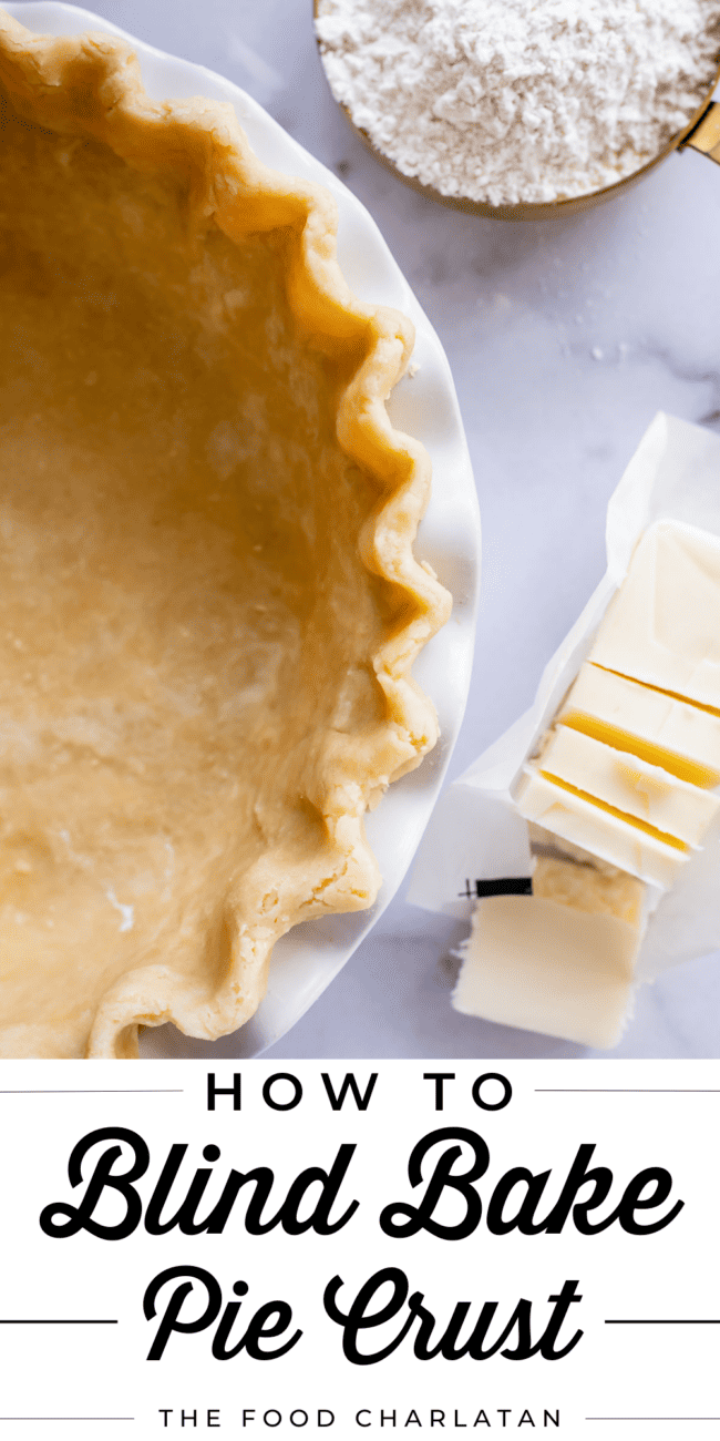 a blind baked pie crust with butter and flour.