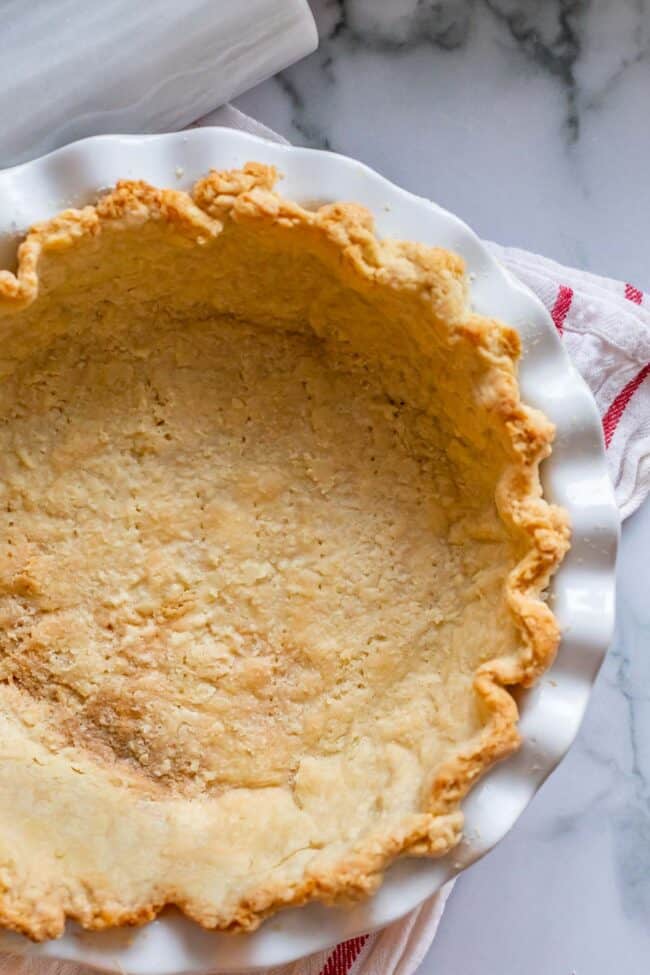 blind baked pie crust from overhead