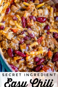 quick and easy chili recipe with cheese and sour cream