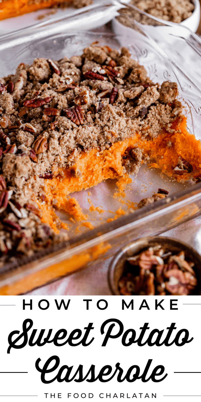 sweet potato casserole with streusel topping.