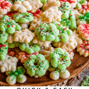 many Christmas spritz cookies.