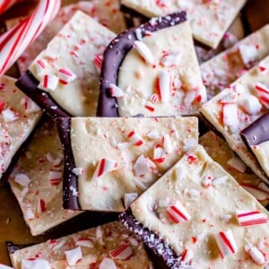 white chocolate peppermint bark spread on a pan