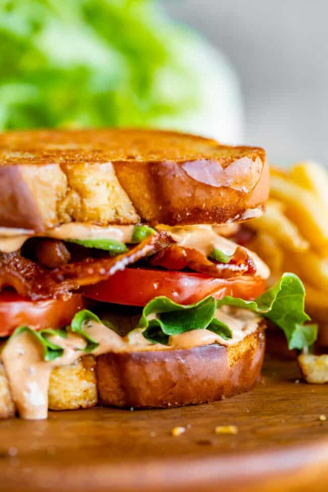 BLT sandwich with chipotle mayo sauce