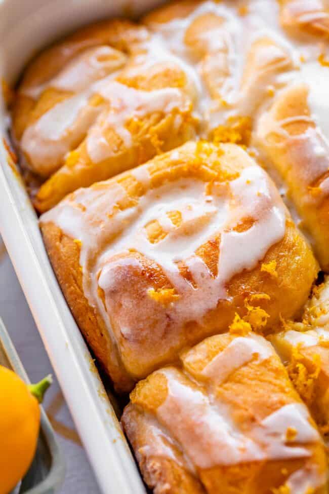 meyer lemon rolls with lemon glaze