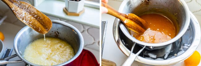 lemon filling in a pot, lemon filling in a pot in an ice bath