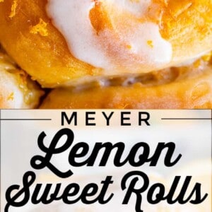 meyer lemon sweet rolls with lemon glaze and zest