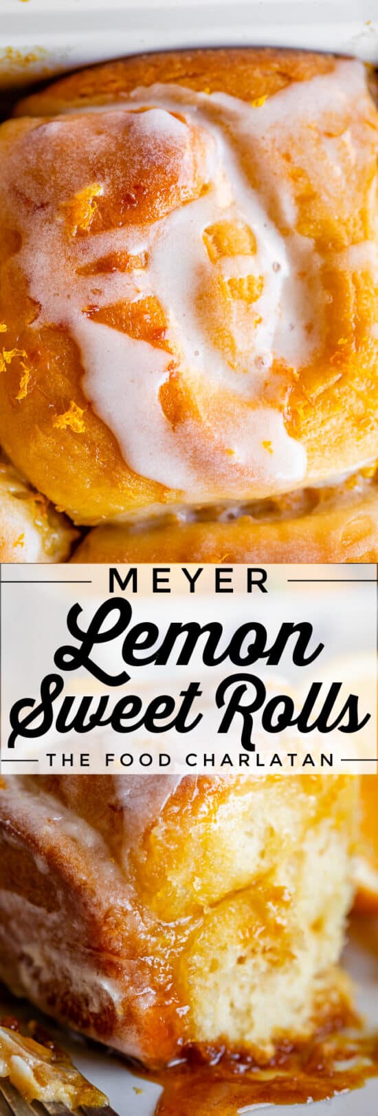 meyer lemon sweet rolls with lemon glaze and zest