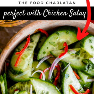 thai cucumber relish in a wooden bowl