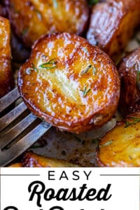 Easy roasted red potatoes with a fork