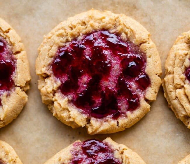 peanut butter and jelly cookie right out of the oven