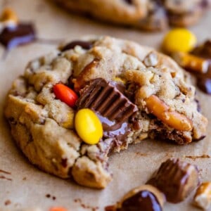 reese's cookies with reeses pieces and pretzels
