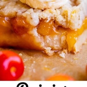 Rainier cherry pie bars with ice cream