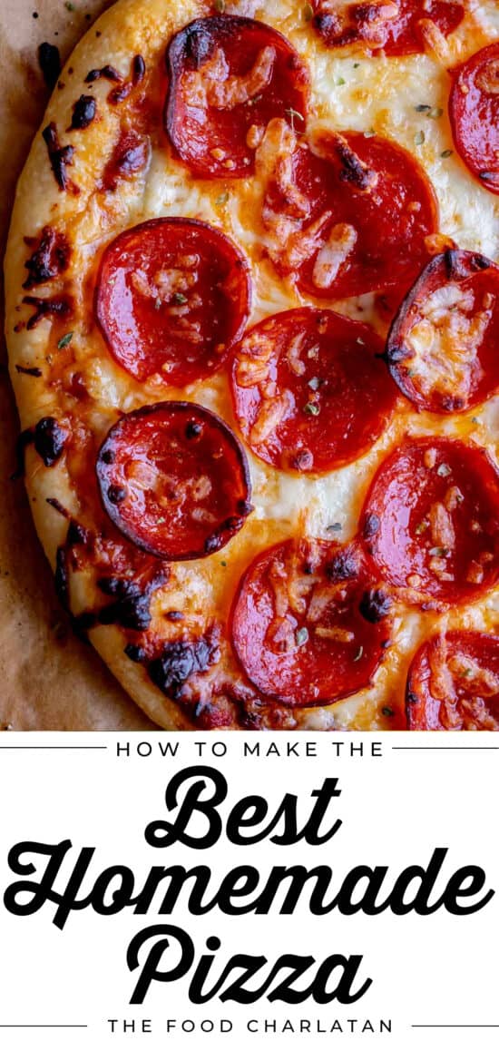 best homemade pizza with pepperoni and cheese