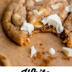 White Chocolate Chip Cookies with a bite taken out