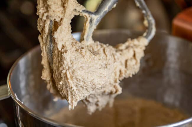 butter, crisco, and sugar creamed together in a stand mixer