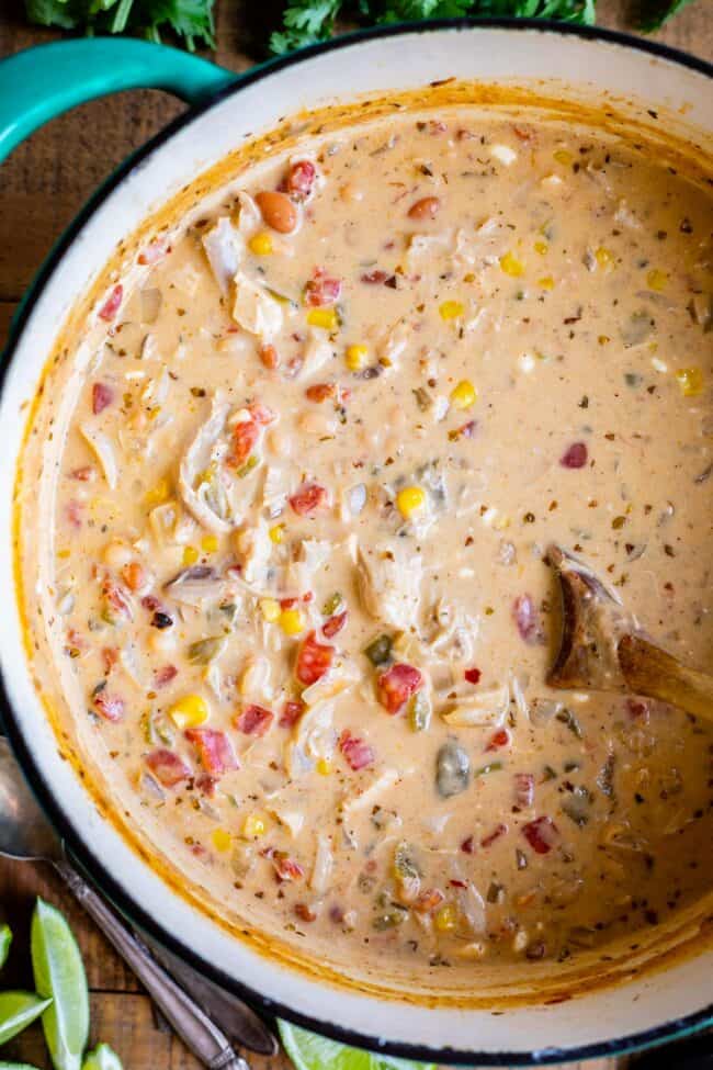 large pot of easy white chicken chili