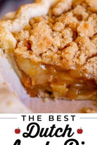 best Dutch apple pie in the pan with slice removed