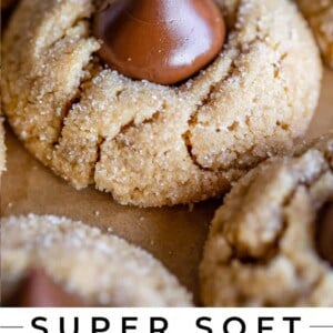 peanut butter kiss cookie on a parchment paper