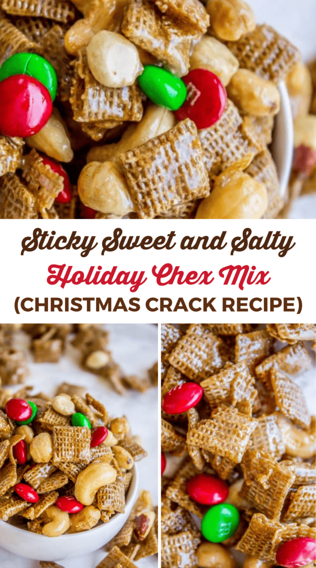 Sticky Sweet and Salty Holiday Chex Mix (Christmas Crack Recipe)
