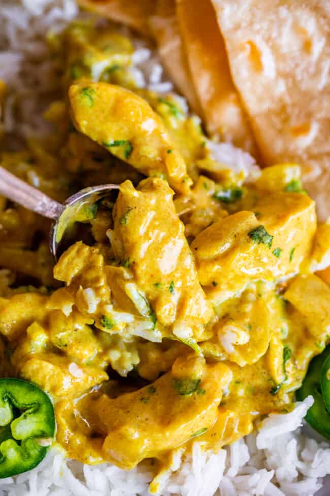 curry sauce recipe with chicken and cilantro and rice