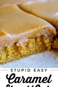 caramel cake recipe with caramel icing on parchment paper
