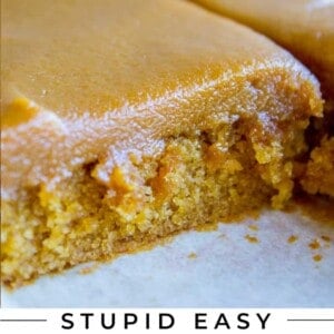 caramel cake recipe with caramel icing on parchment paper