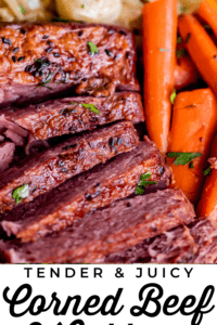 sliced slow cooker corned beef with carrots and cabbage