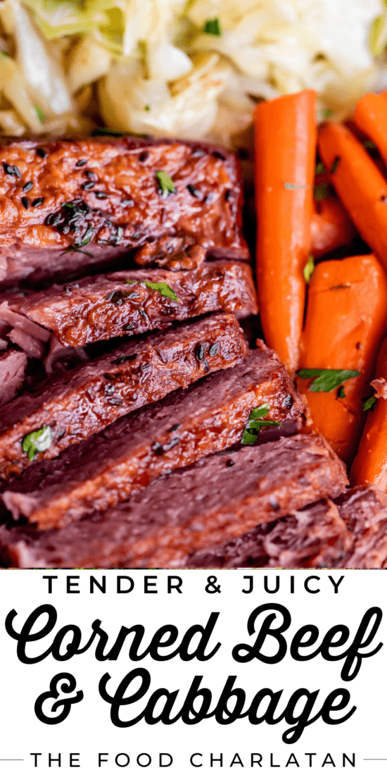 sliced slow cooker corned beef with carrots and cabbage