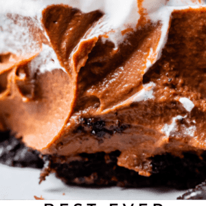 close up of oreo chocolate cream pie.