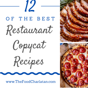 several photos of copycat recipes with text saying, "restaurant copycat recipes".
