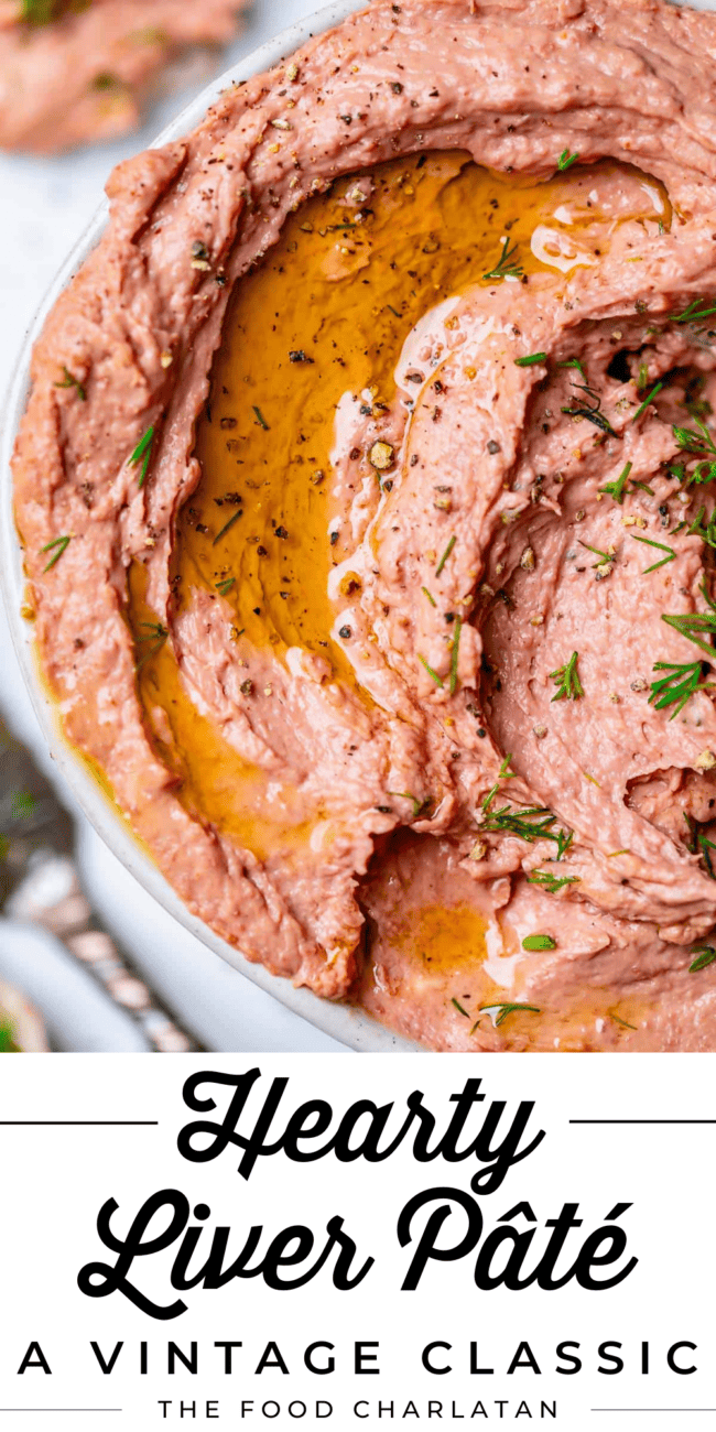 liver pate swirled in a bowl with oil on top.