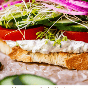 pinterest image of vegetable sandwich with wording "the most delicious veggie sandwiches".