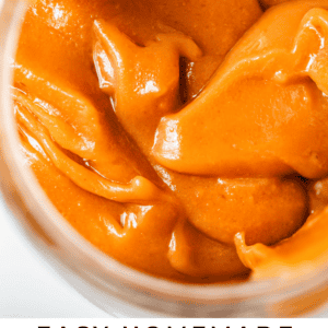 easy homemade salted caramel in a mason jar from above pin.