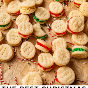 pinterest image of swedish wafer cookies with text "the best christmas swedish wafer cookies".