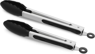 2 pairs of kitchen tongs.