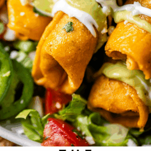 pin image of flautas with text "the chicken flautas of your dreams".