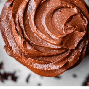 pinterest image of frosting with text "chocolate butter cream frosting that slaps".