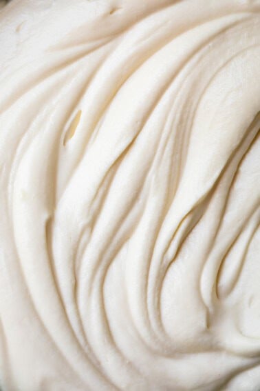 cream cheese frosting with the consistency of whipped cream.