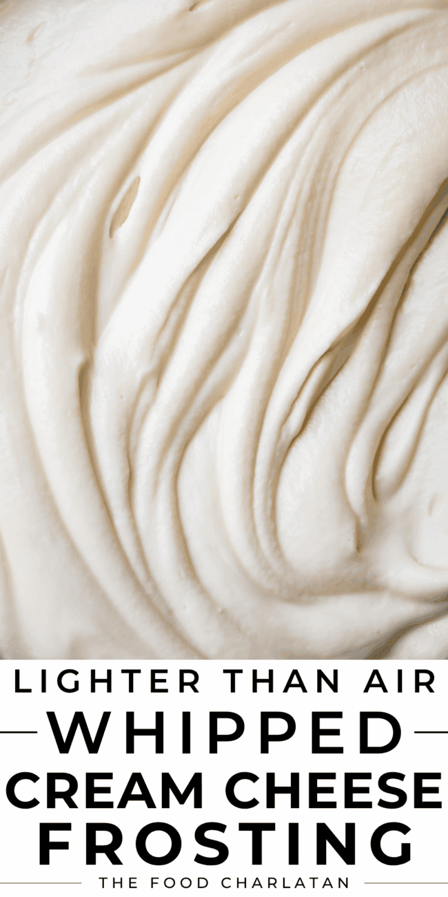 close up of whipped cream cheese frosting.